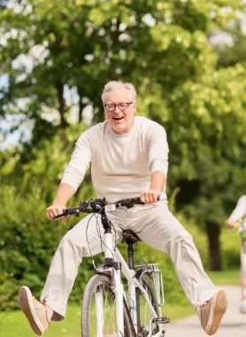 elder gentleman riding