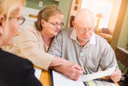 Couple reviewing finances